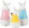 Spring Decorations Indoor, Cute Bunny Figurines Spring Decor, Resin Rabbit Spring Day Tabletop Centerpiece, White Bunnies Decorations for Home Party (Set of 3, Family Style)